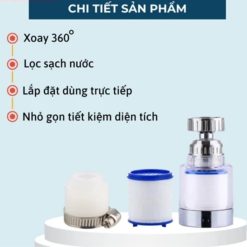 Đầu Lọc Nước Xoay 360 - Đầu Nối Vòi Nước Lavabo Lắp Vừa Tất Cả Các Vòi