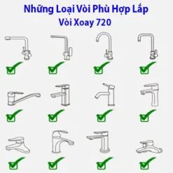 Đầu Nối Vòi Nước Thông Minh 720 Độ