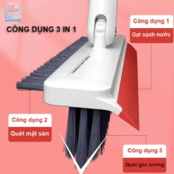 Cây Lau Sàn Nhà Tắm Đa Năng 2 trong 1 Bộ chổi Cọ Sàn Toilet và Gạt Nước BATHTURE - OK01