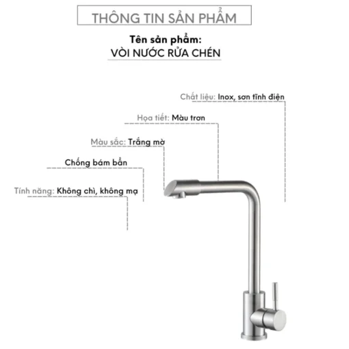 Vòi Chậu Rửa Chén Lavabo INOX304